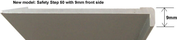 safety step 50 aluminium stair nosing with 9mm front side